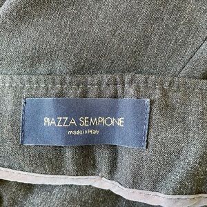 Piazza Sempione grey thin wool work pants